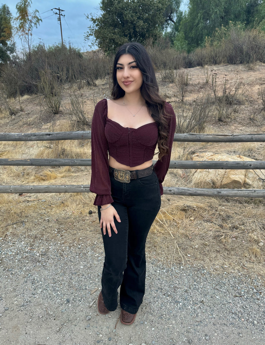 Jasmine Top (Plum) - RanchitoBoutique