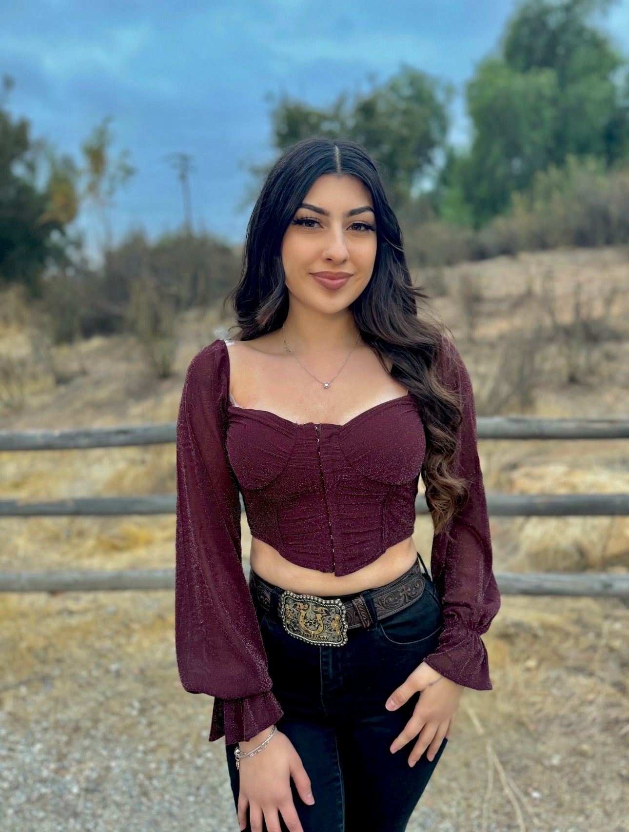 Jasmine Top (Plum) - RanchitoBoutique