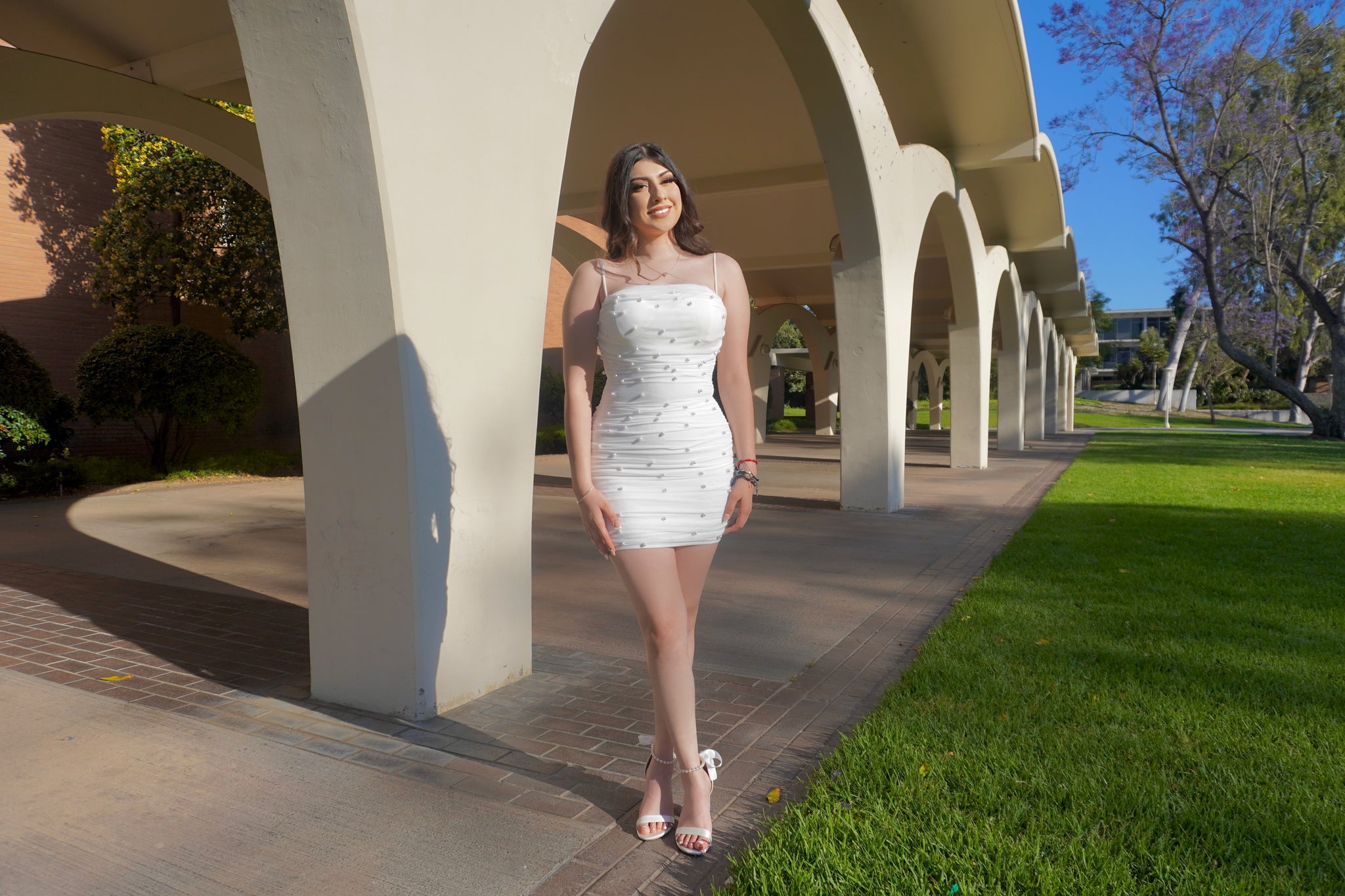 Pearl mini Dress (white)