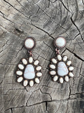 Load image into Gallery viewer, Emma Turquoise Concho Earrings (White)
