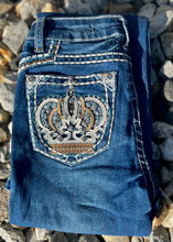 Load image into Gallery viewer, Crystal Crown Bootcut Jeans
