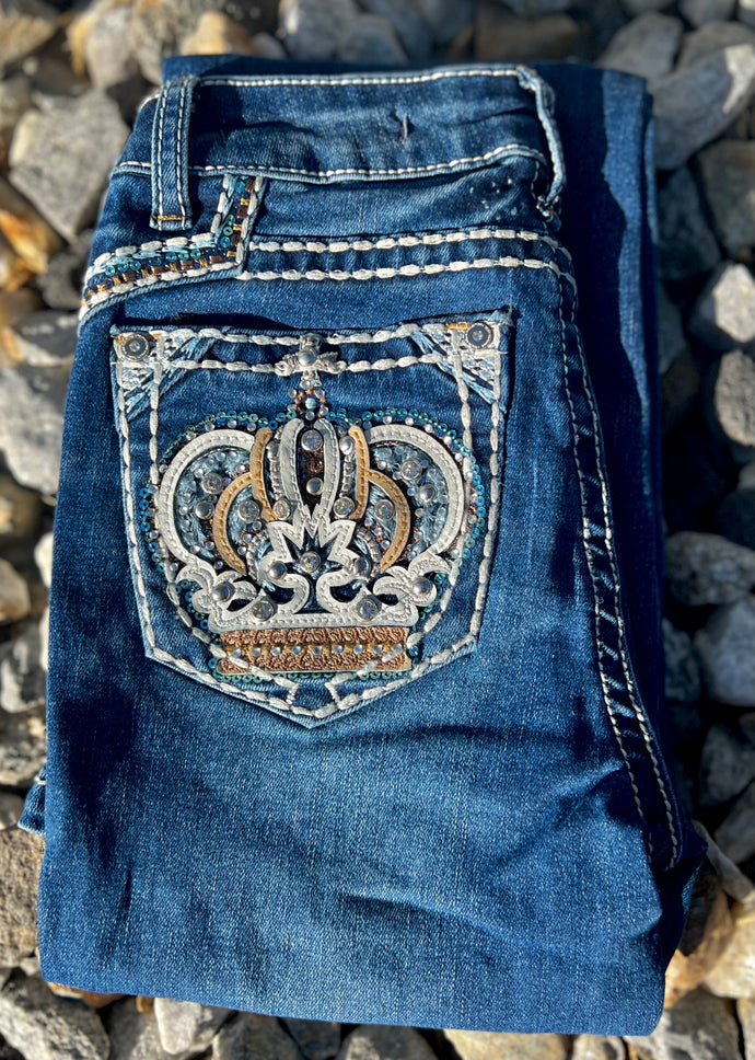 Crystal Crown Bootcut Jeans