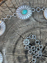 Load image into Gallery viewer, Silver Western Turquoise Stone Chain Belt
