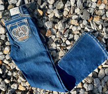 Load image into Gallery viewer, Crystal Crown Bootcut Jeans
